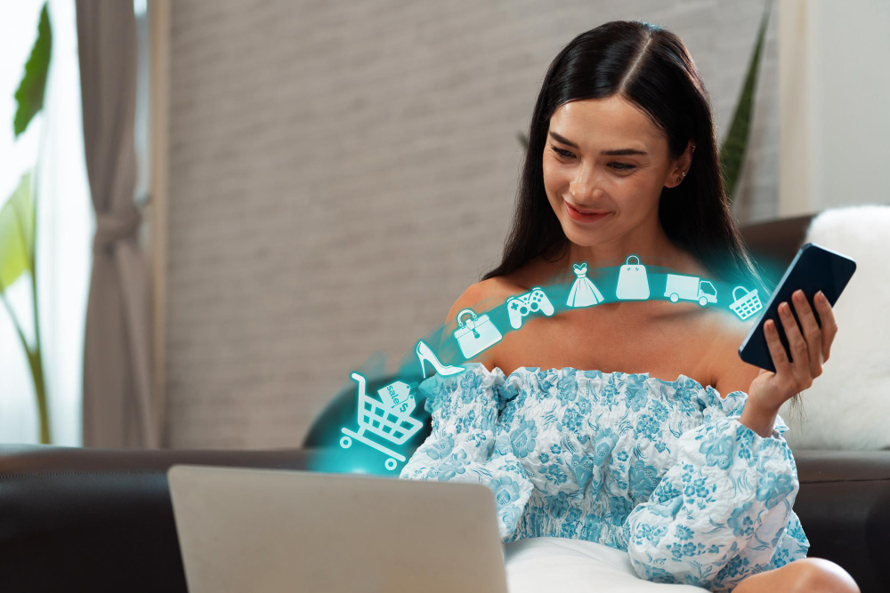 Chica comprando con su primer préstamo en Panamá